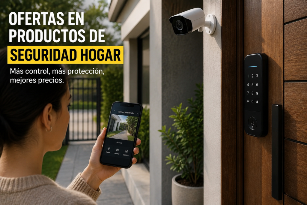 Productos de seguridad para hogar con cerradura digital y cámara exterior tecnoymas.cl