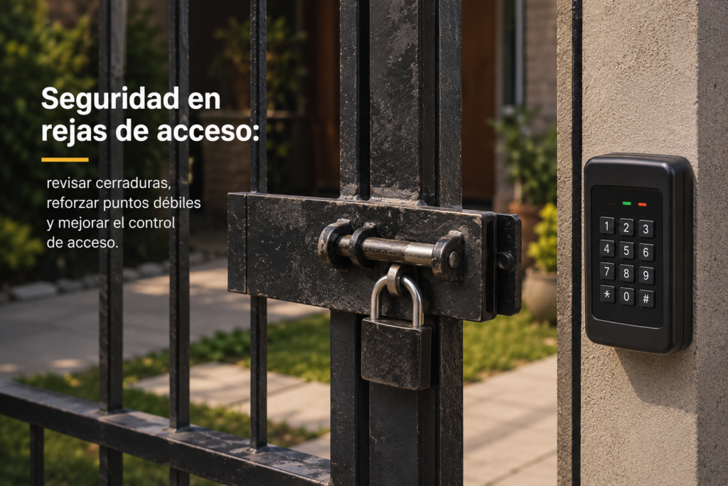 Reja de acceso exterior con cerradura de seguridad tecnoymas.cl