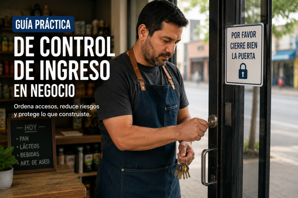 Guía práctica de control de ingreso en negocio con revisión de cerradura en un pequeño local comercial tecnoymas.cl