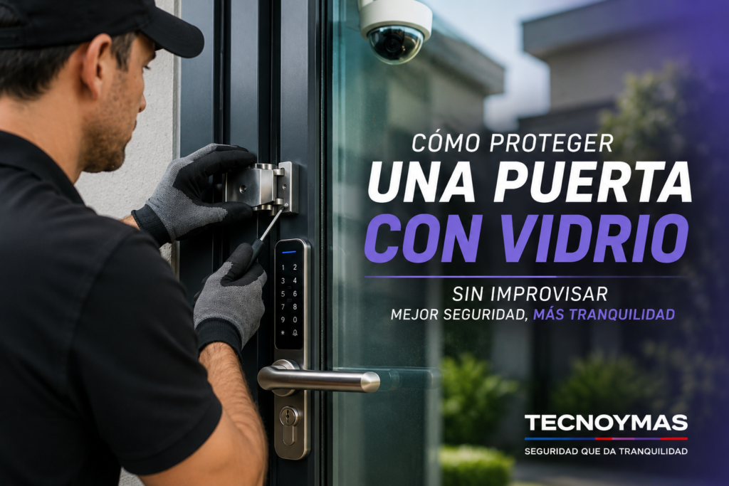 Protege una puerta con vidrio reforzando el acceso y reduciendo vulnerabilidades.