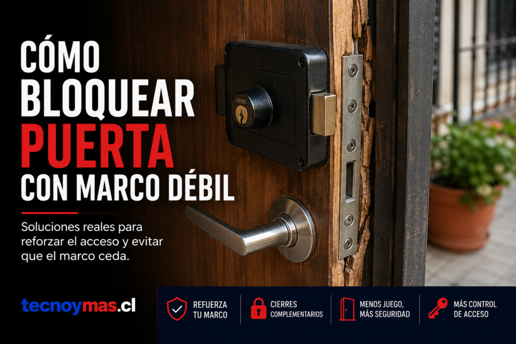 Cómo bloquear puerta con marco débil reforzando el acceso y el marco de la cerradura tecnoymas.cl