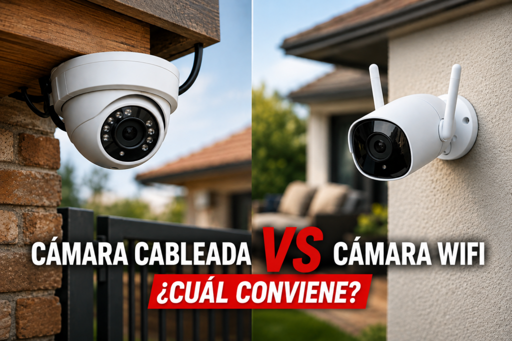 Cámara cableada vs cámara WiFi para vigilancia exterior tecnoymas.cl