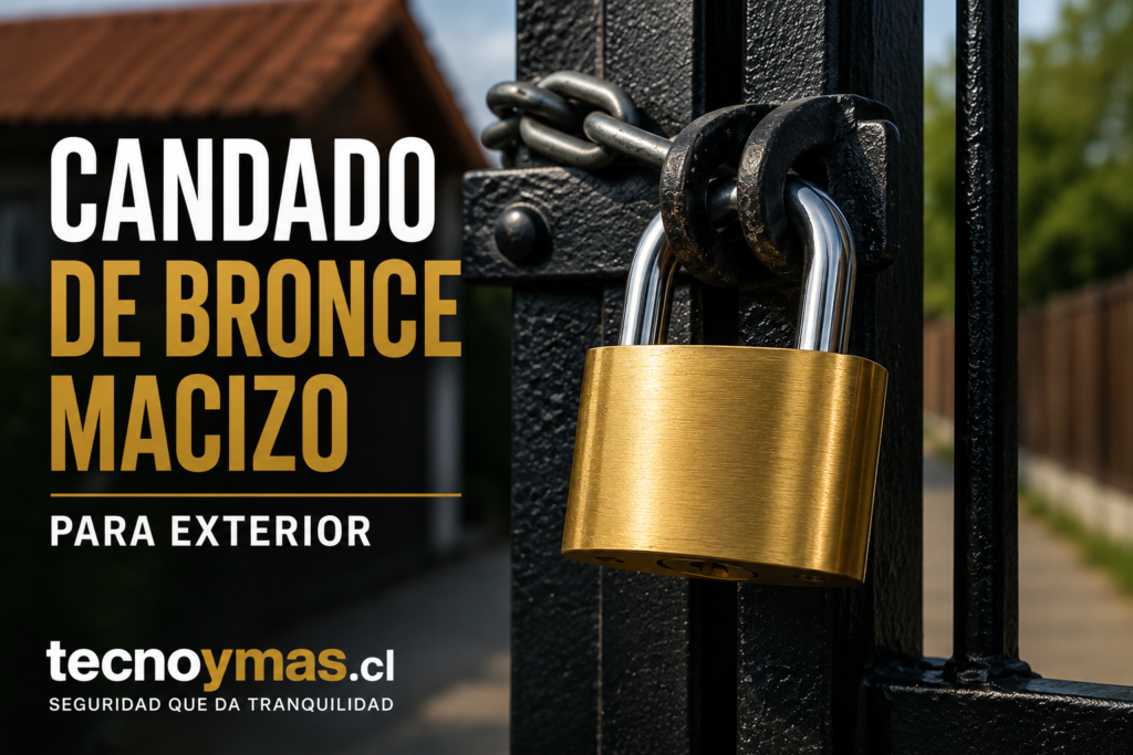 Candado de bronce macizo para exterior en reja tecnoymas.cl